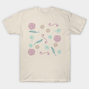 Floral Wine Pattern | Cream T-Shirt